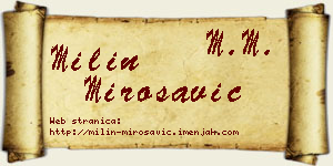 Milin Mirosavić vizit kartica